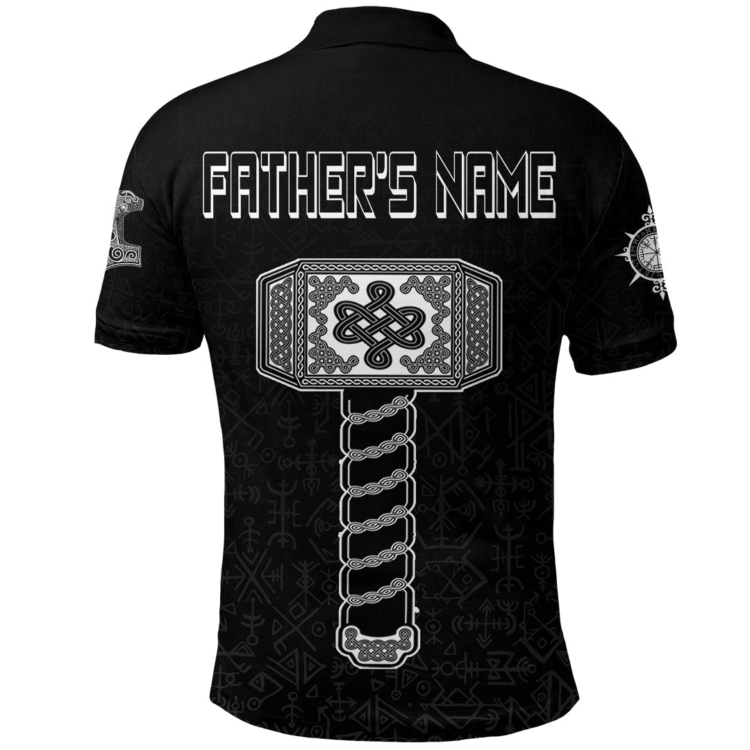 Custom Viking Polo Shirt Fathor with Mjolnir