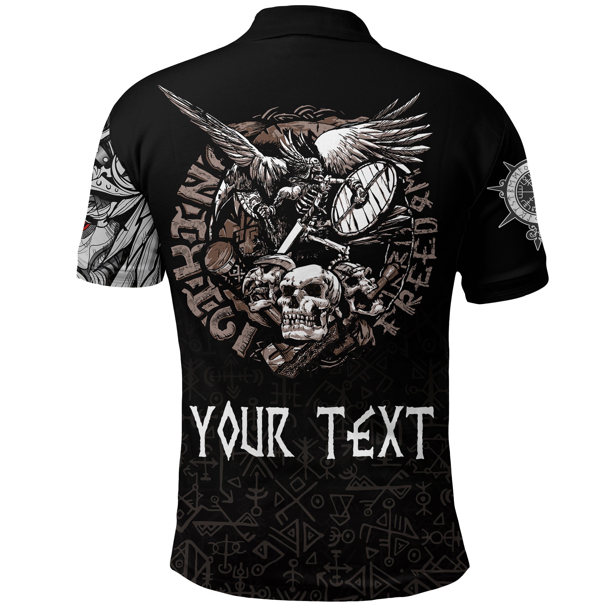 Custom Viking Polo Shirt Warrior Odin Tattoo