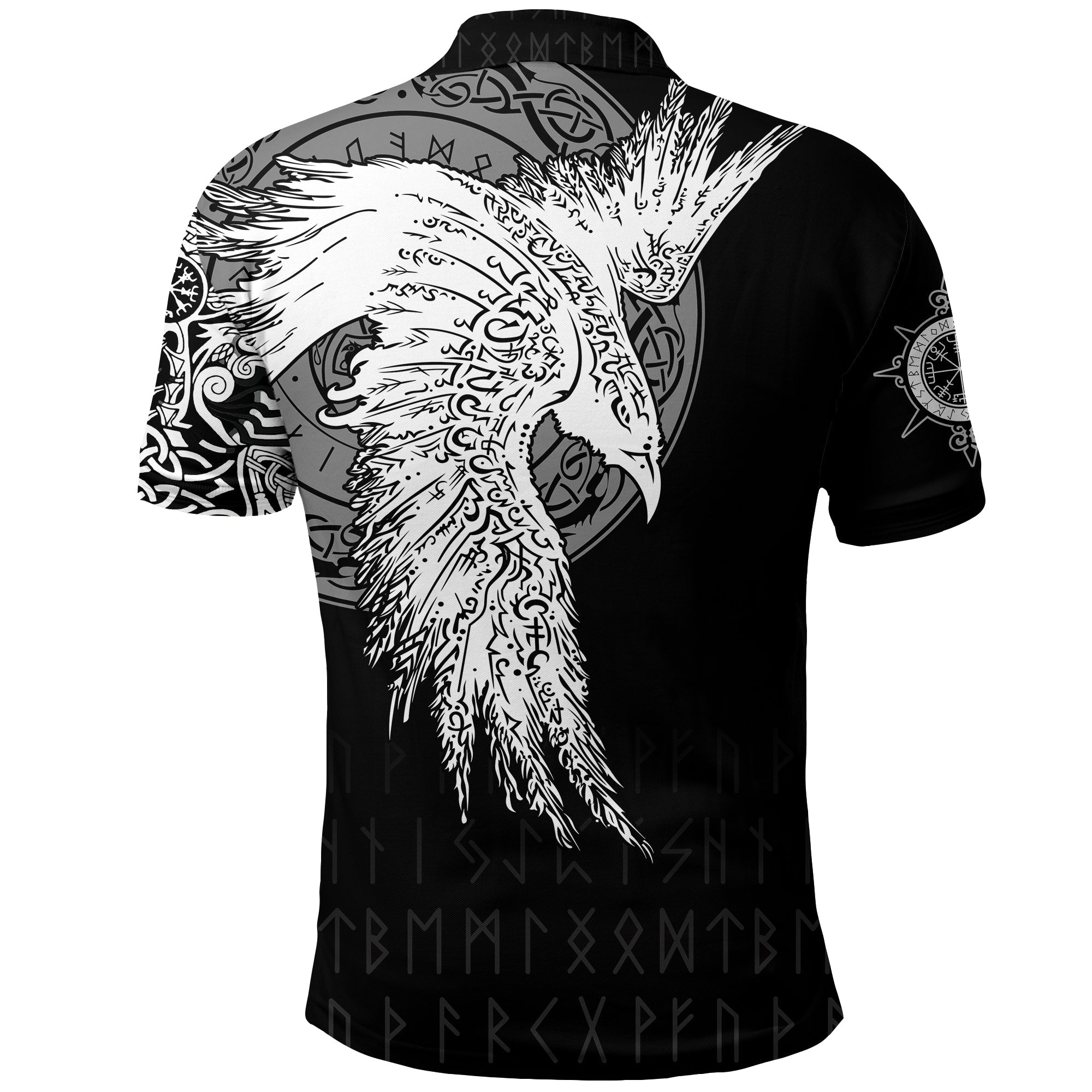 Viking Polo Shirt Mystical Raven Tattoo Special