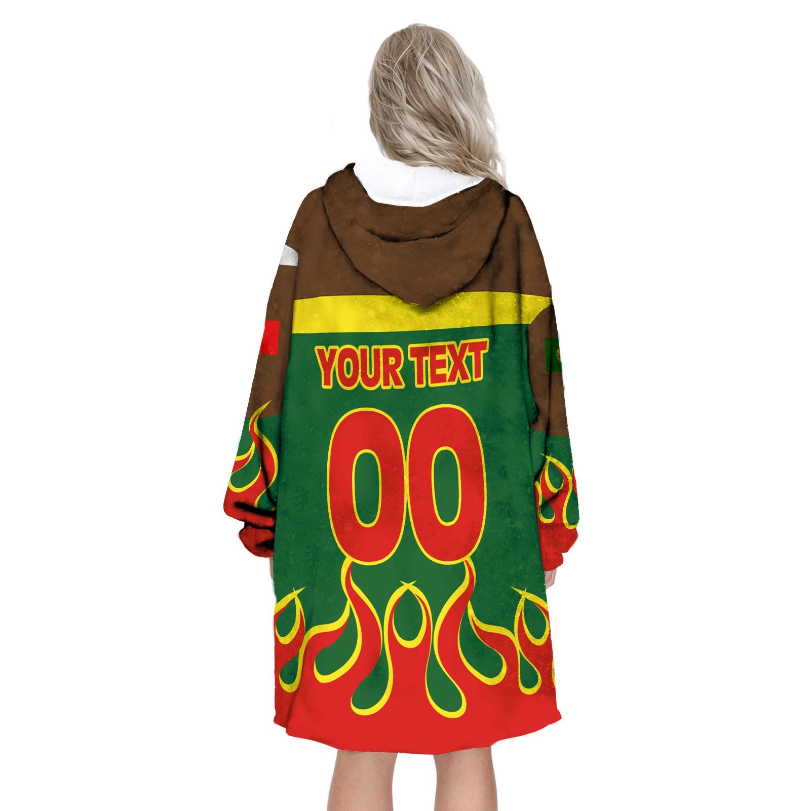 Portugal Snug Hoodie Flag & Coat Of Arms Fire Hockey Style