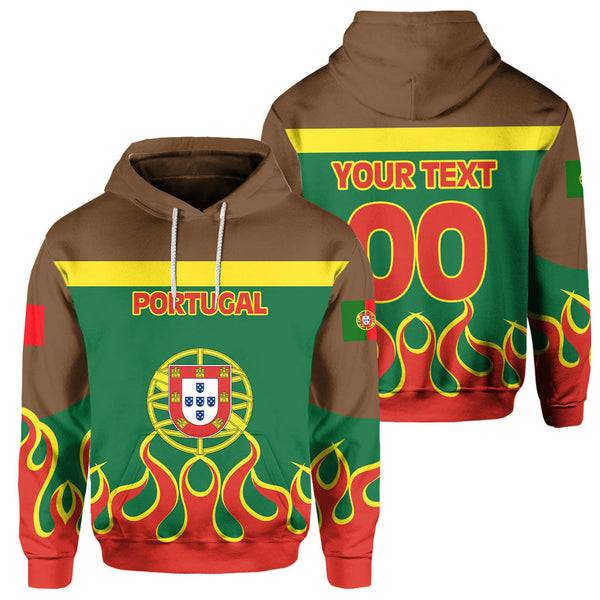 Portugal Hoodie Flag & Coat Of Arms Fire Hockey Style