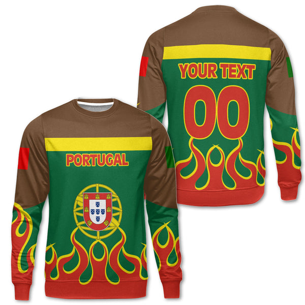 Portugal Sweatshirt Flag & Coat Of Arms Fire Hockey Style