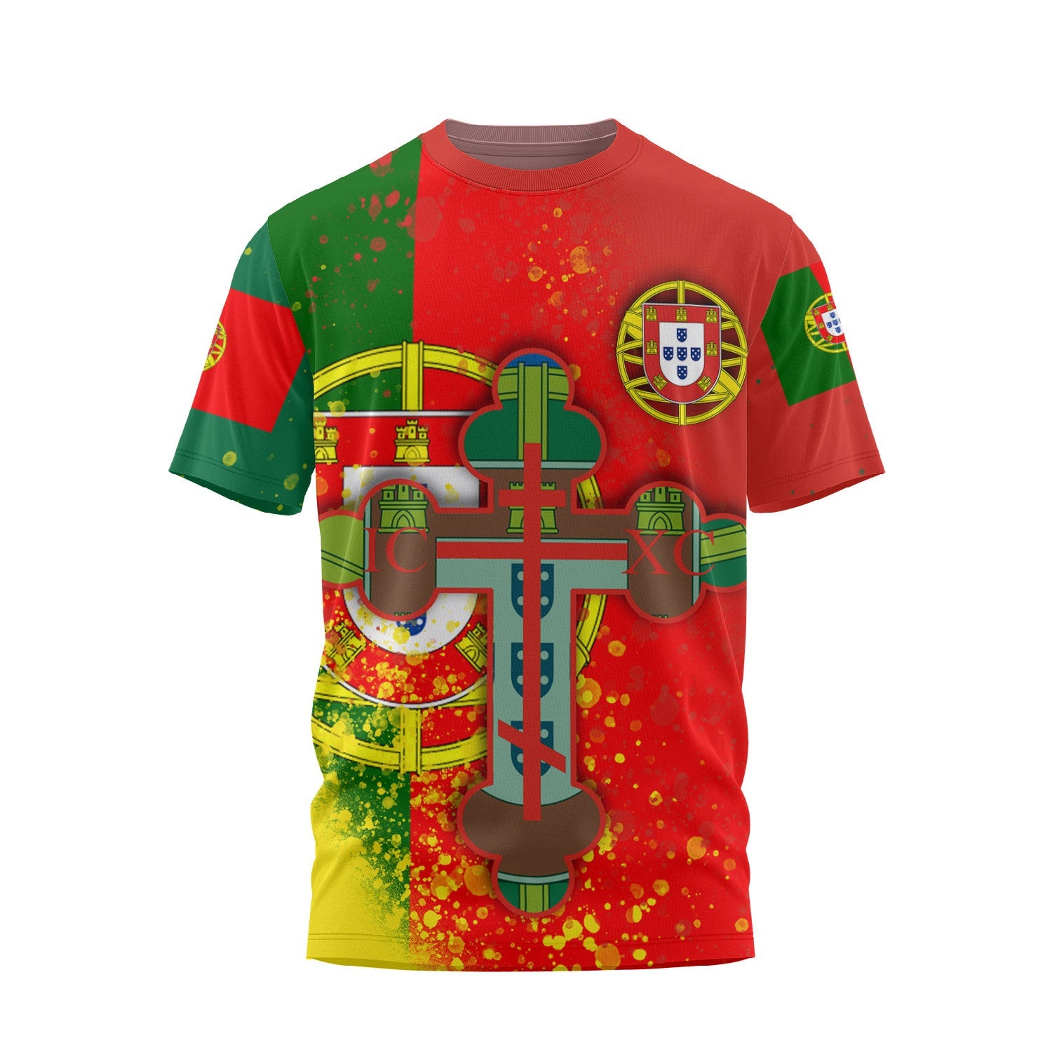 Portugal T Shirt Flag & Coat Of Arms Orthodox Style