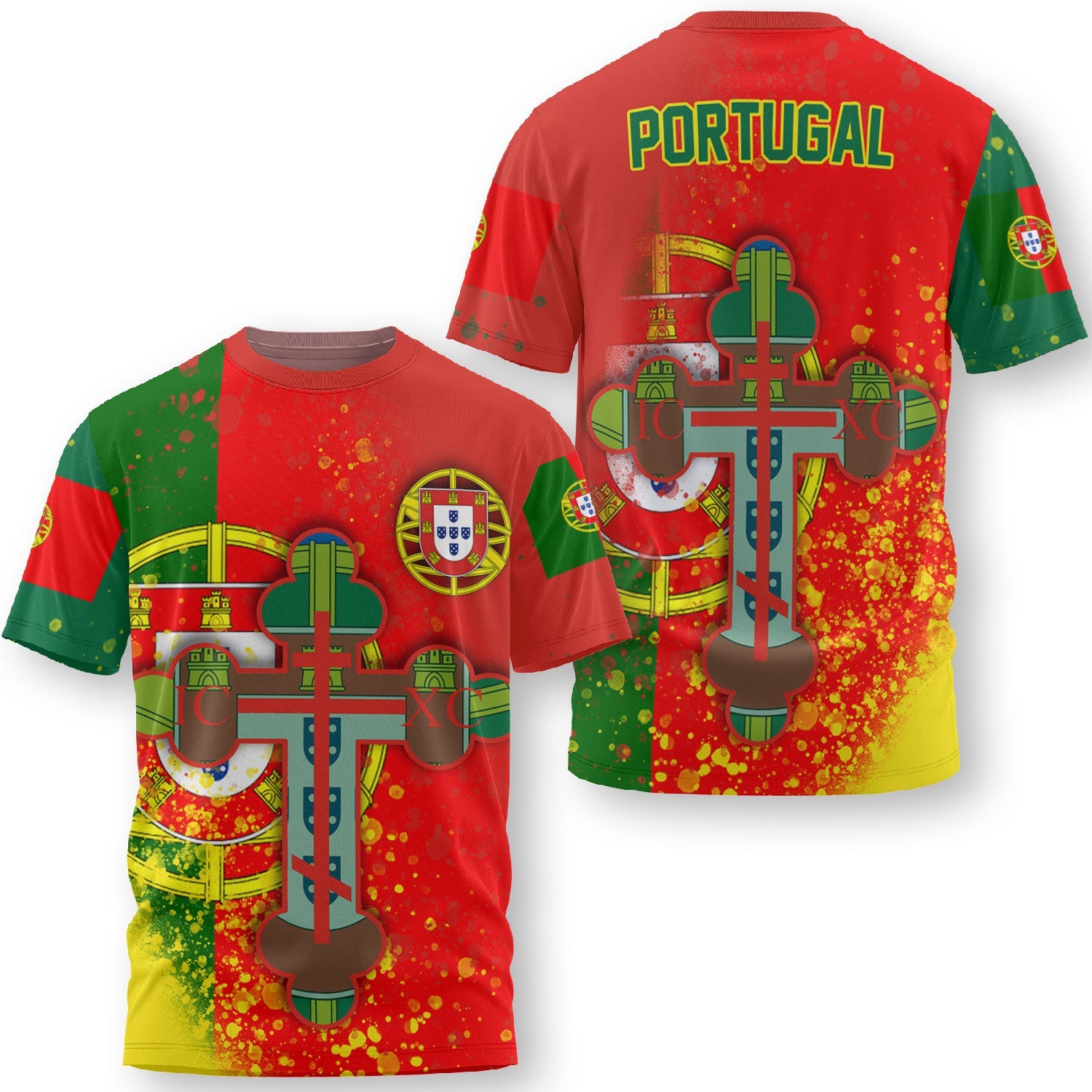 Portugal T Shirt Flag & Coat Of Arms Orthodox Style