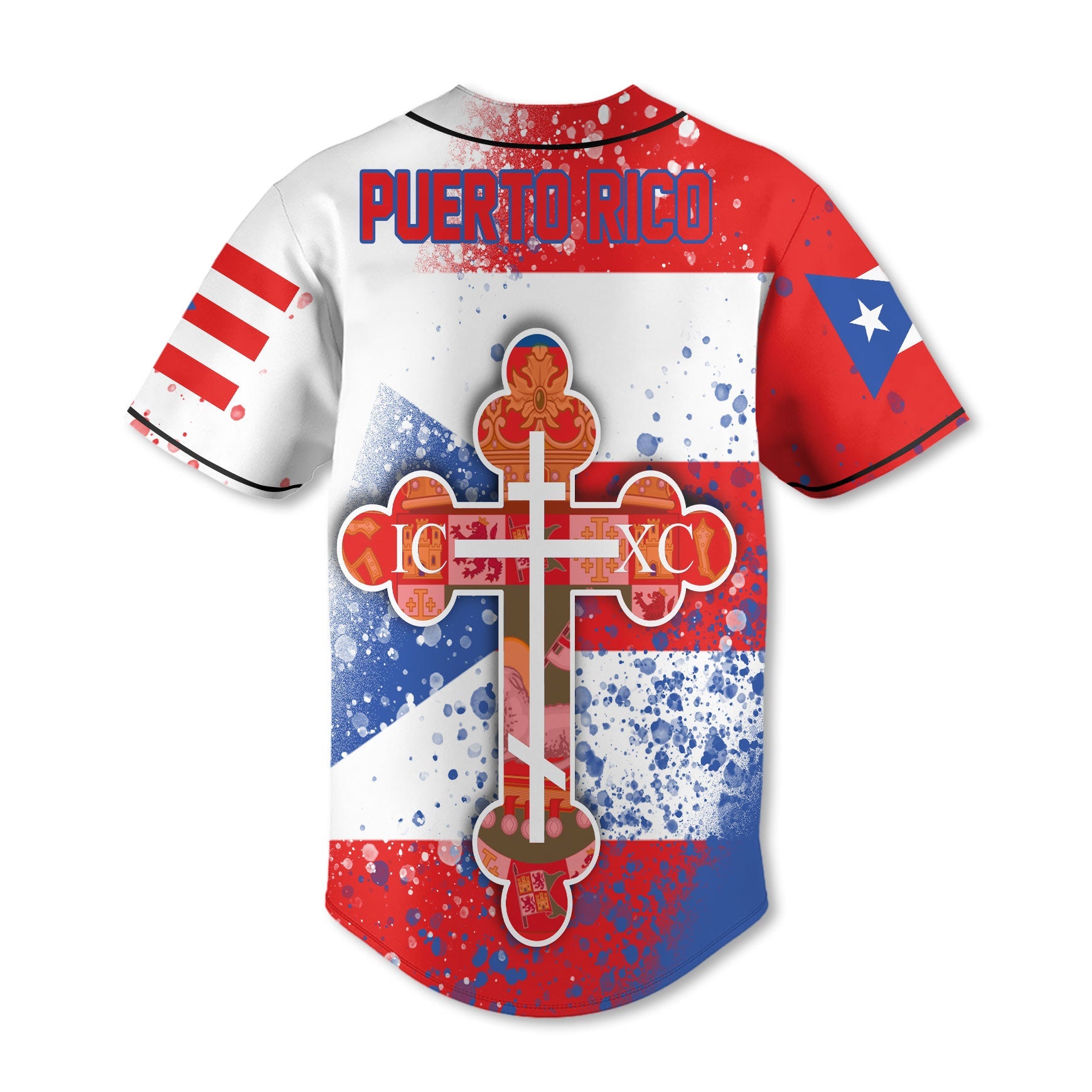 Puerto Rico Baseball Jersey Flag & Coat Of Arms Orthodox Style