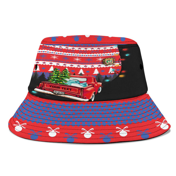 Puerto Rico Bucket Hat Coat Of Arms Christmas Style