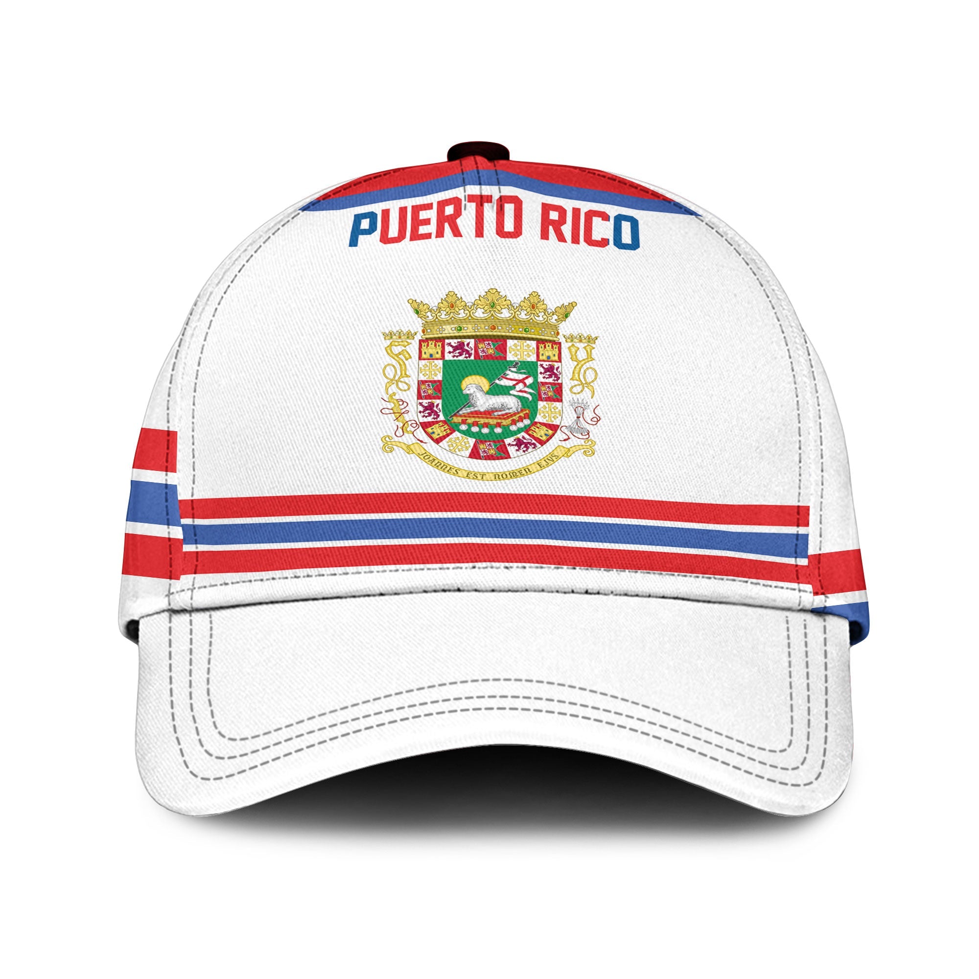 Puerto Rico Classic Cap Flag & Coat Of Arms Hockey Style