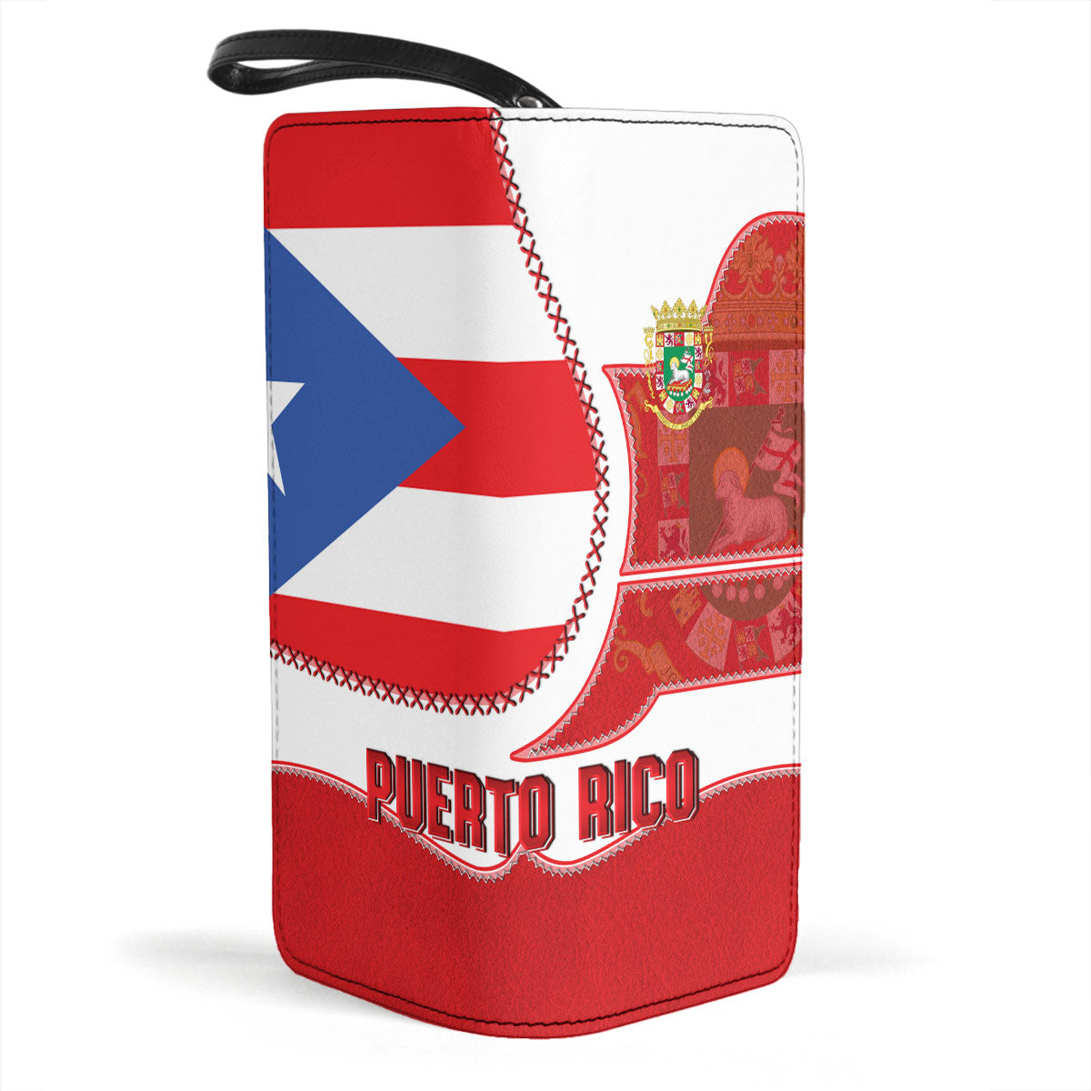 Puerto Rico Clutch Purse Flag & Coat Of Arms Leather Style