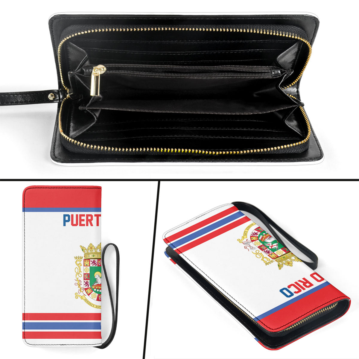 Puerto Rico Clutch Purse Flag & Coat Of Arms Hockey Style