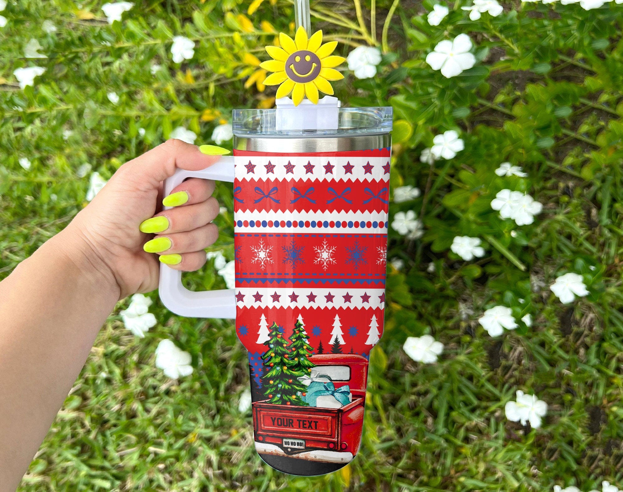 Puerto Rico Handle Tumbler Coat Of Arms Christmas Style