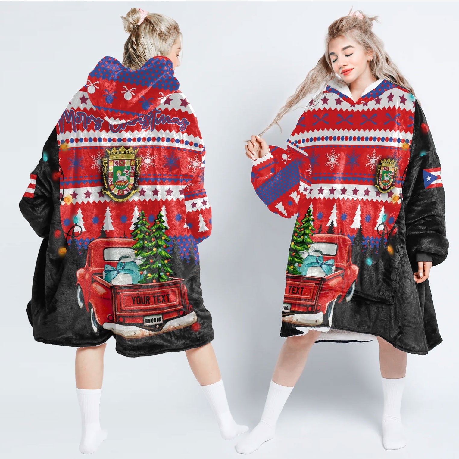 Puerto Rico Snug Hoodie Coat Of Arms Christmas Style