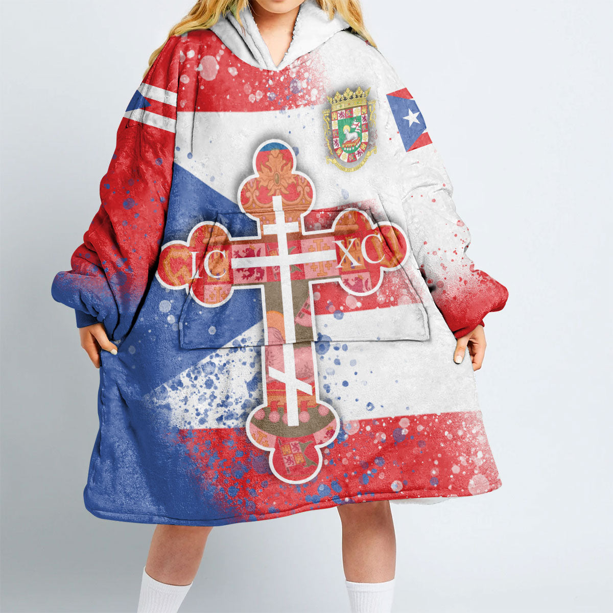 Puerto Rico Snug Hoodie Flag & Coat Of Arms Orthodox Style