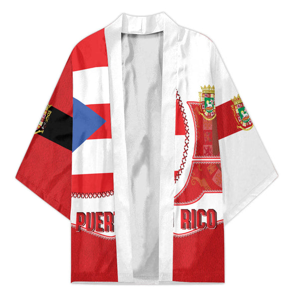 Puerto Rico Kimono Flag & Coat Of Arms Leather Style