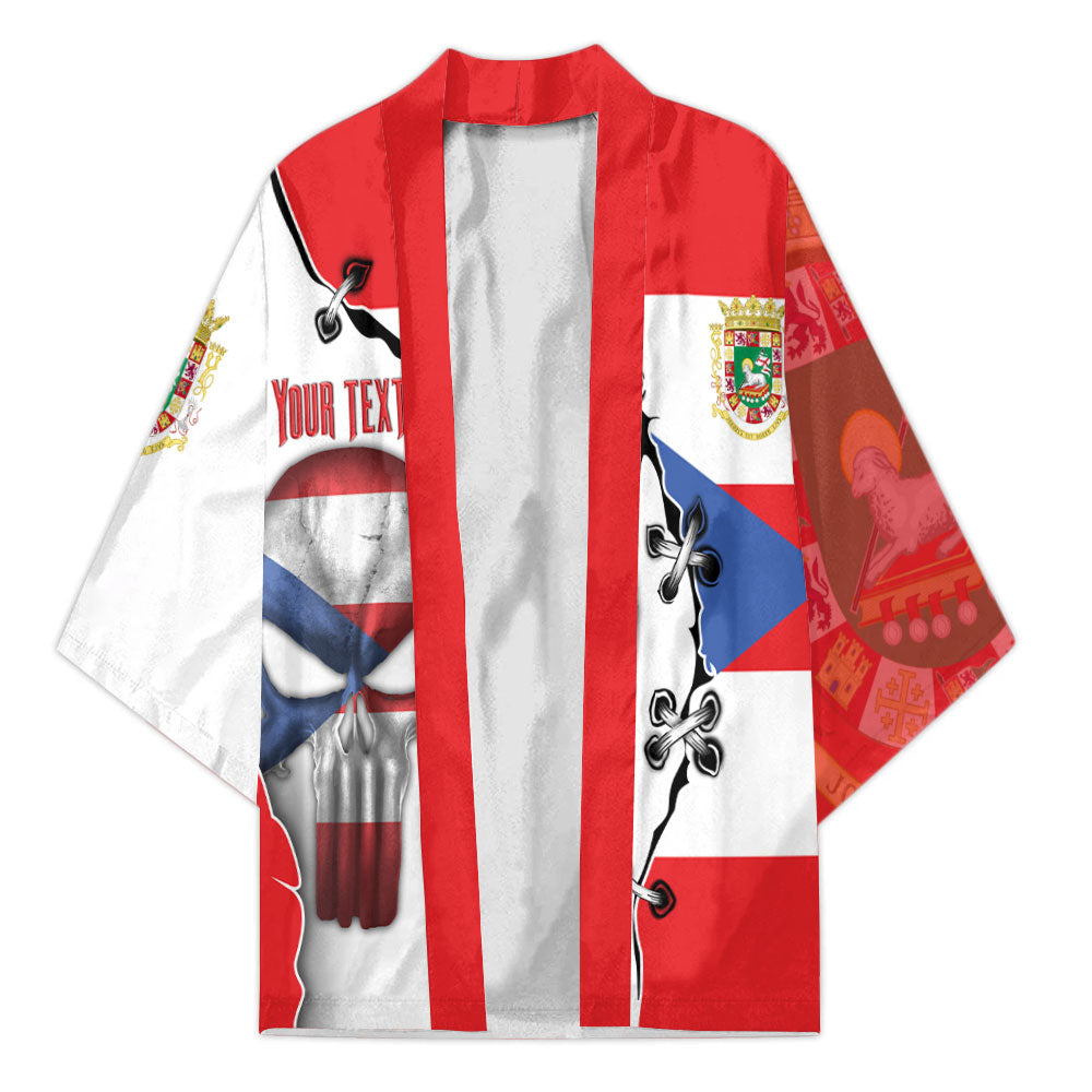 Puerto Rico Kimono Flag & Coat Of Arms Skull Style