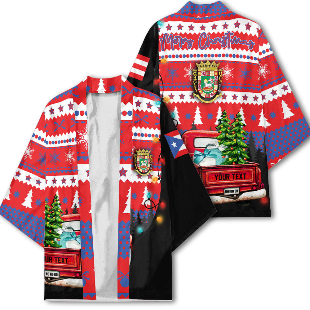 Puerto Rico Kimono Coat Of Arms Christmas Style