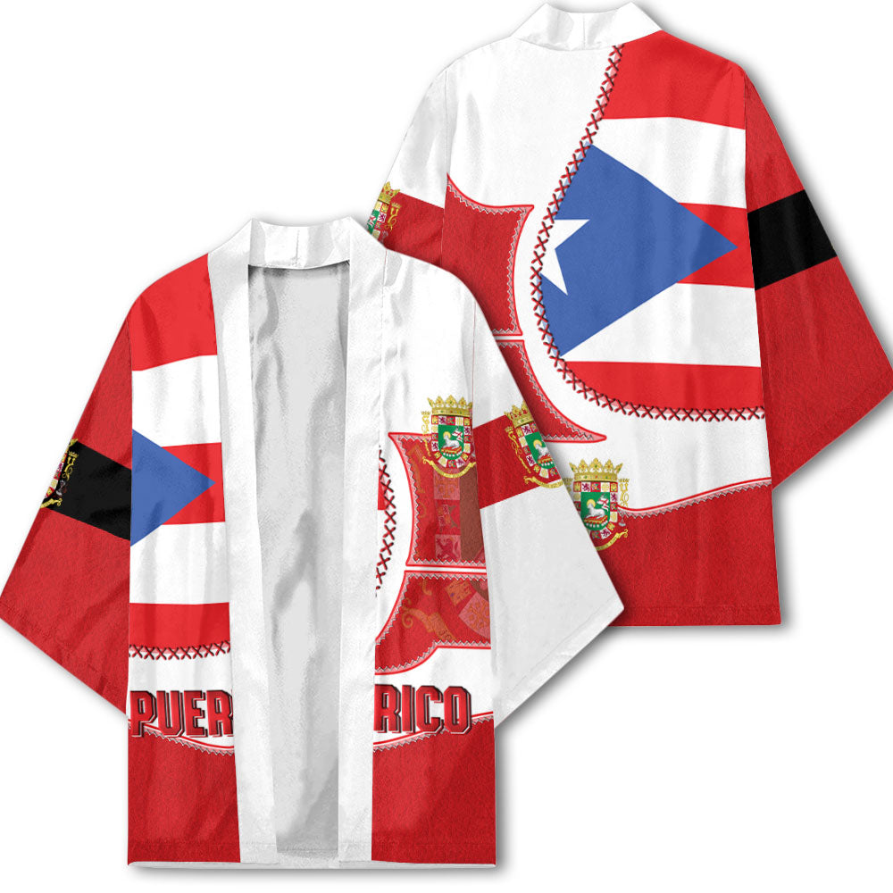 Puerto Rico Kimono Flag & Coat Of Arms Leather Style