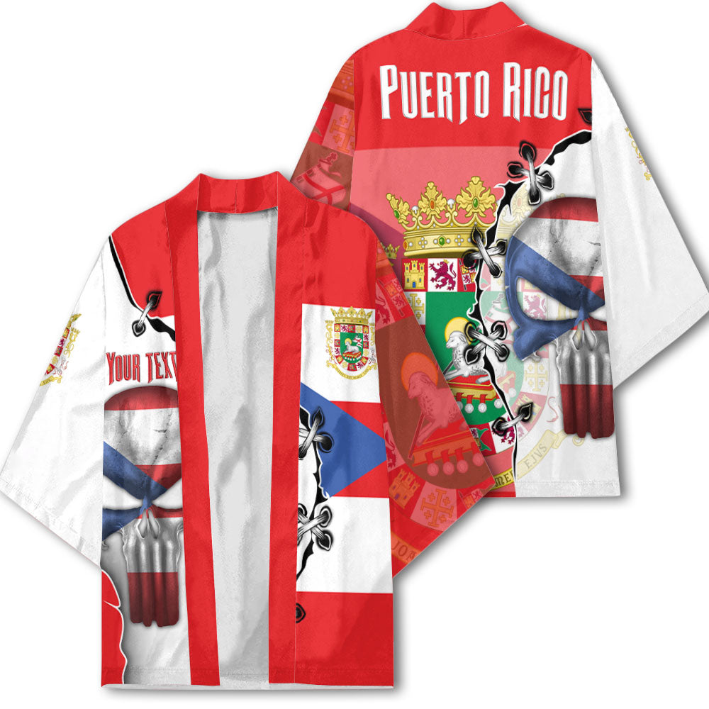 Puerto Rico Kimono Flag & Coat Of Arms Skull Style