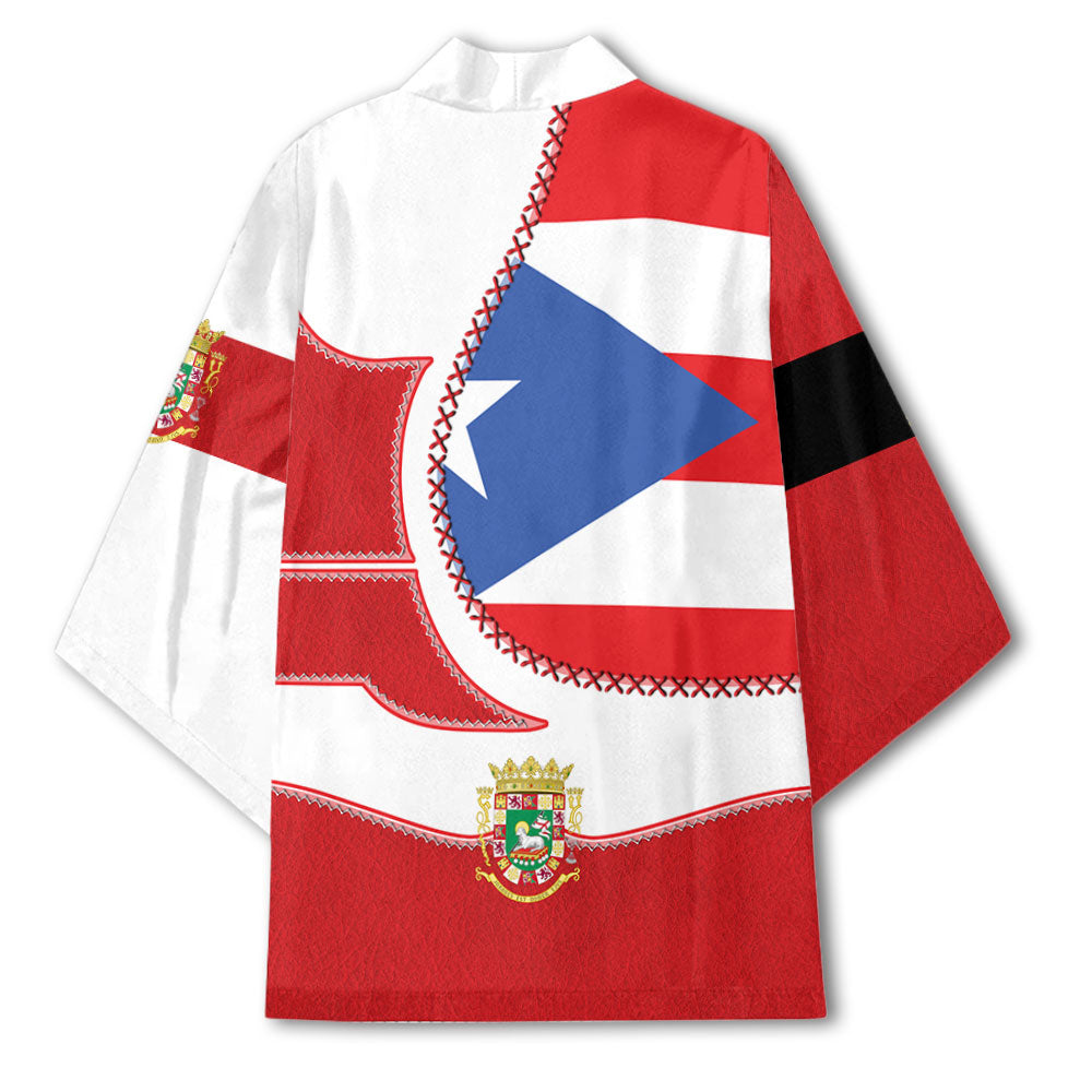 Puerto Rico Kimono Flag & Coat Of Arms Leather Style