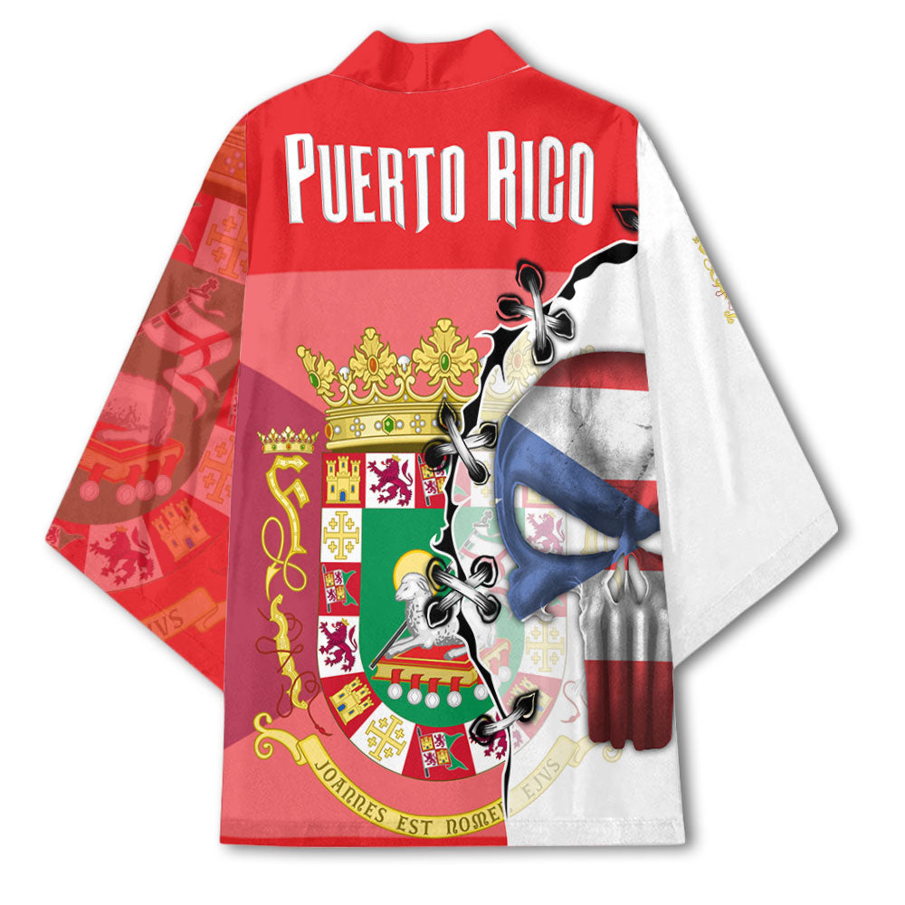 Puerto Rico Kimono Flag & Coat Of Arms Skull Style