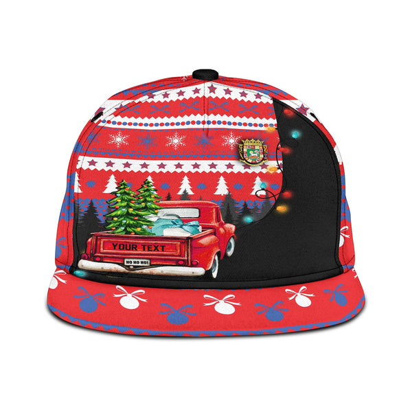 Puerto Rico Snapback Hat Coat Of Arms Christmas Style