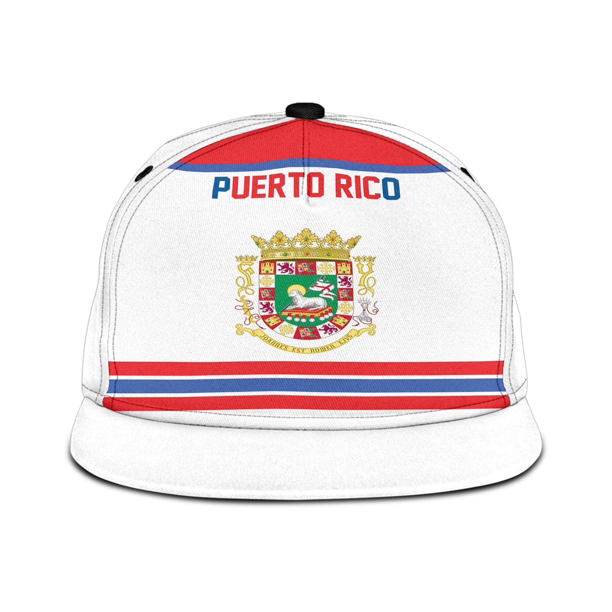 Puerto Rico Snapback Hat Flag & Coat Of Arms Hockey Style