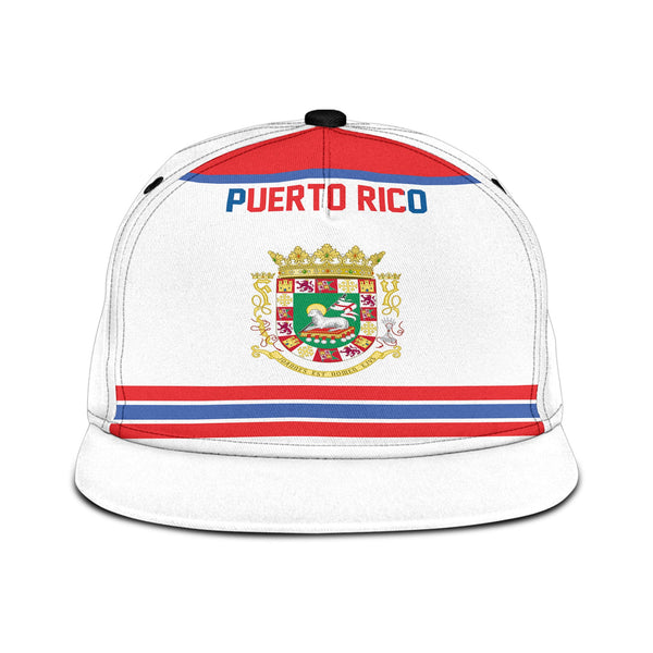 Puerto Rico Snapback Hat Flag & Coat Of Arms Hockey Style