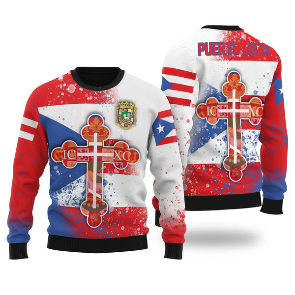 Puerto Rico Ugly Sweater Flag & Coat Of Arms Orthodox Style