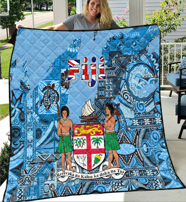 Fiji Flag & Coat Of Arms Quilt