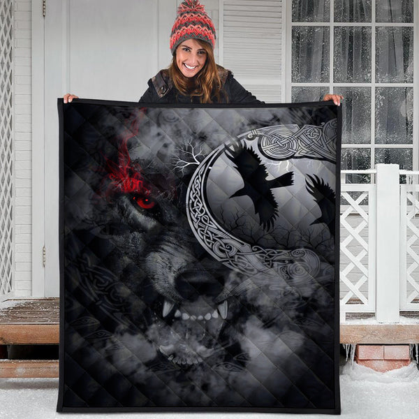 Viking Premium Quilt Angry Moon Wolf