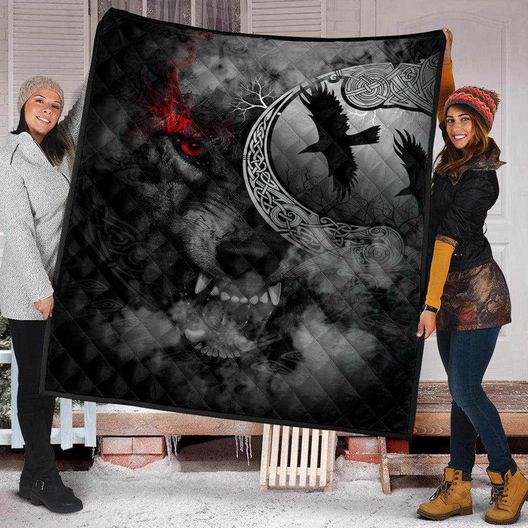 Viking Premium Quilt Angry Moon Wolf