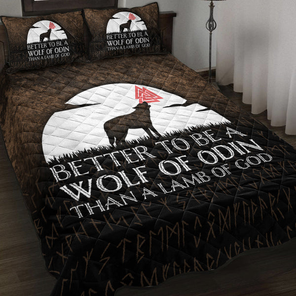 Viking Quilt Bedding Set Better To Be A Wolf Of Odin Than A Lamb Of God Ver02