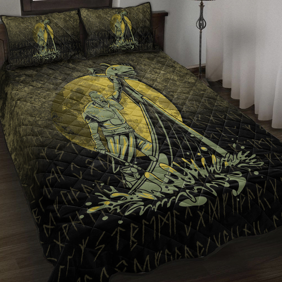 Viking Quilt Bedding Set Victory or Valhalla Drakkar Ver01