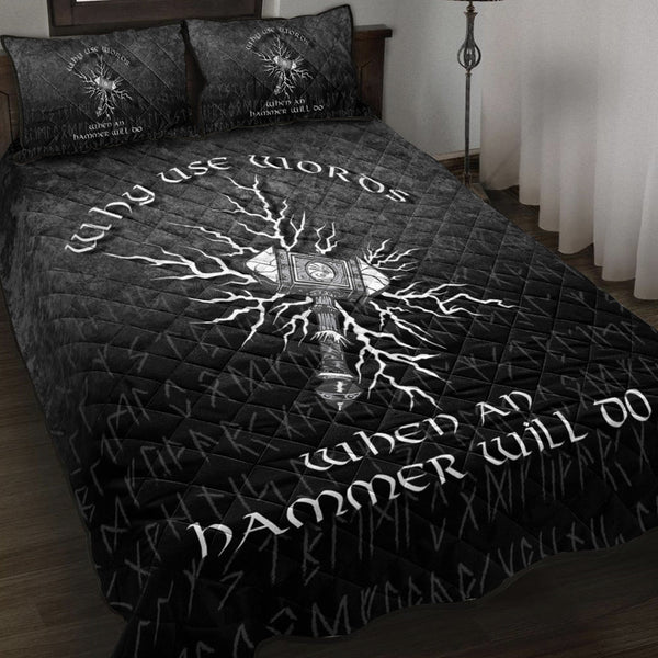 Viking Quilt Bedding Set Why Use Words When An Hammer Will Do