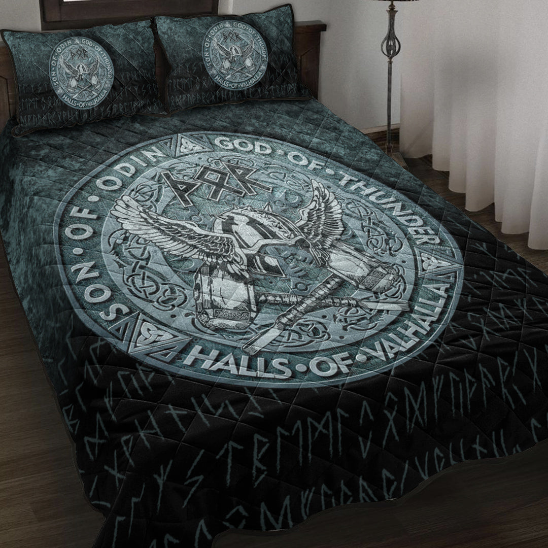 Viking Quilt Bedding Set Thor God Of Thunder