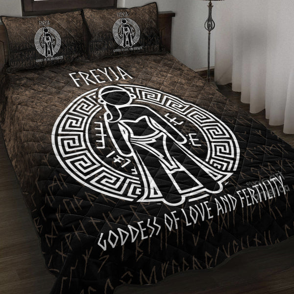 Viking Quilt Bedding Set Freyja the Goddess of Love and Fertility