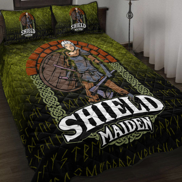 Viking Quilt Bedding Set Shield Maiden Ver01