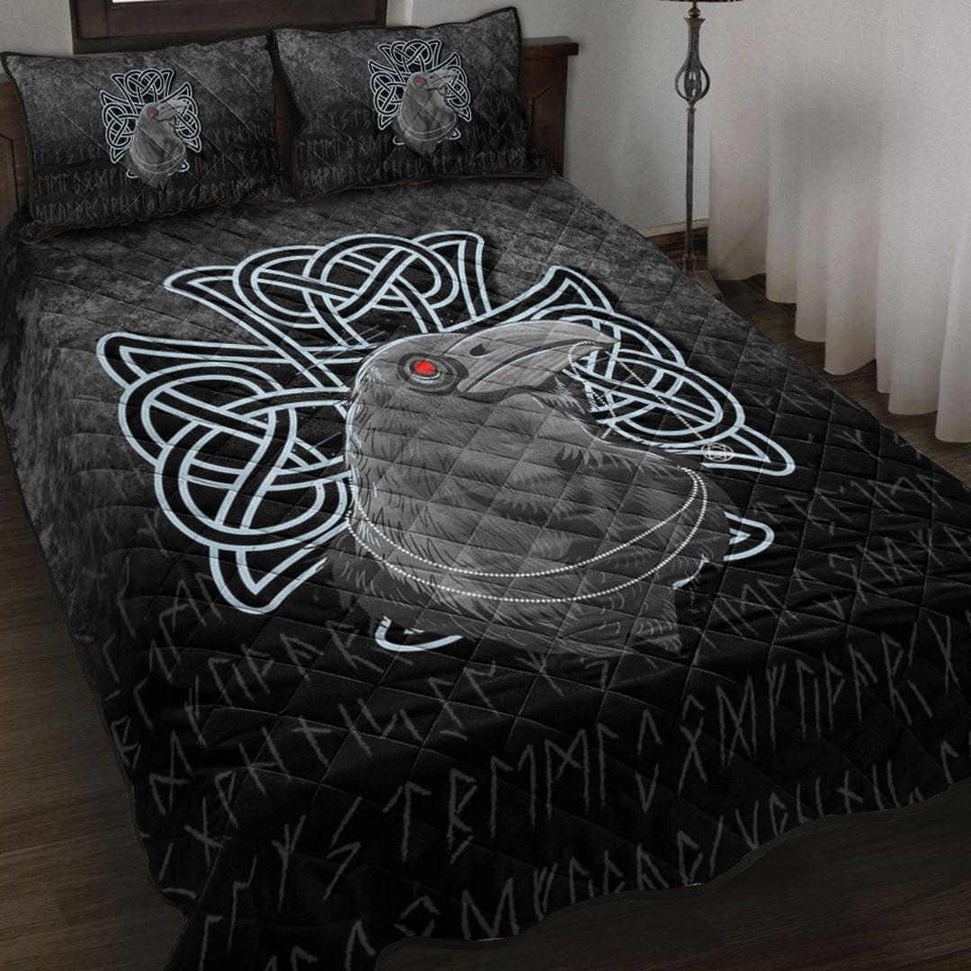 Viking Quilt Bedding Set Raven Viking Warrior Norse Ver01