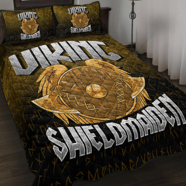 Viking Quilt Bedding Set Shield Maiden Ver02