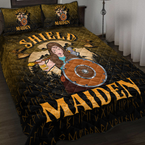 Viking Quilt Bedding Set Shield Maiden Ver03