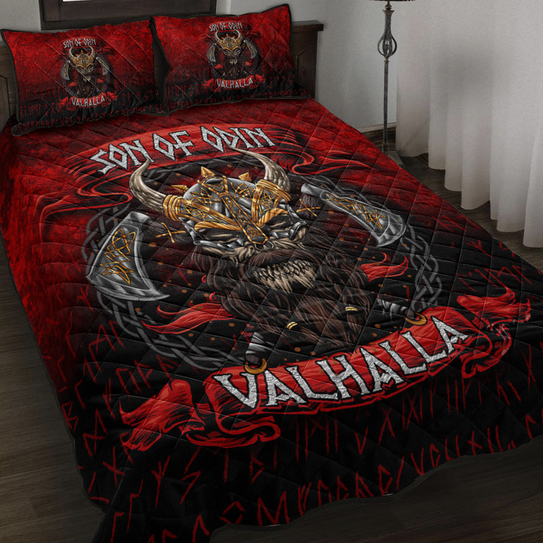 Viking Quilt Bedding Set Son of Odin Valhalla