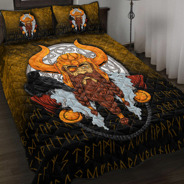 Viking Quilt Bedding Set Viking God Odin Raven