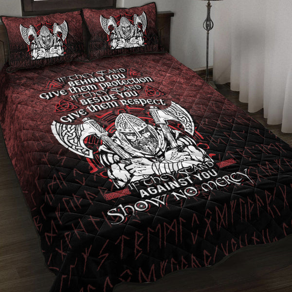 Viking Quilt Bedding Set Against You Show No Mercy