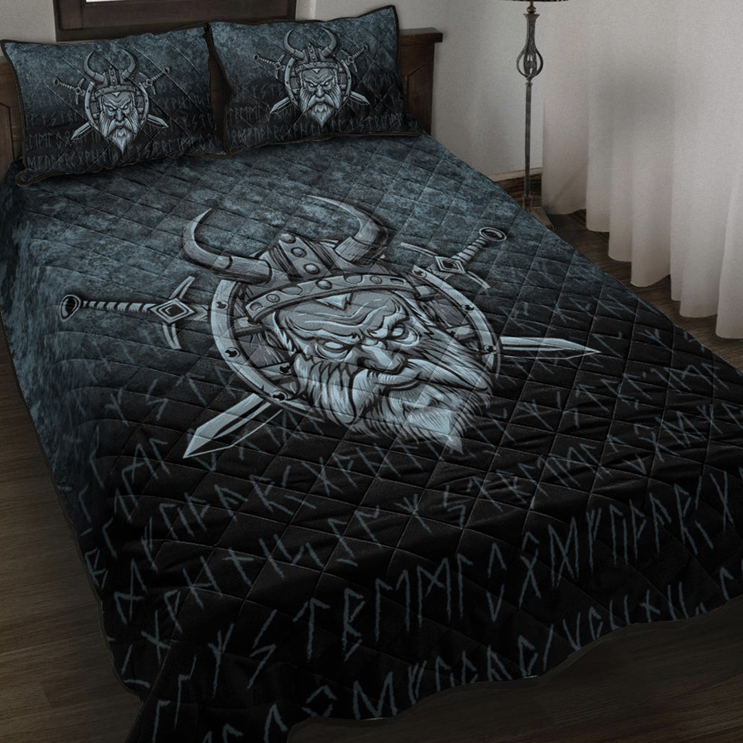 Viking Quilt Bedding Set Victory or Valhalla Warrior Ver02