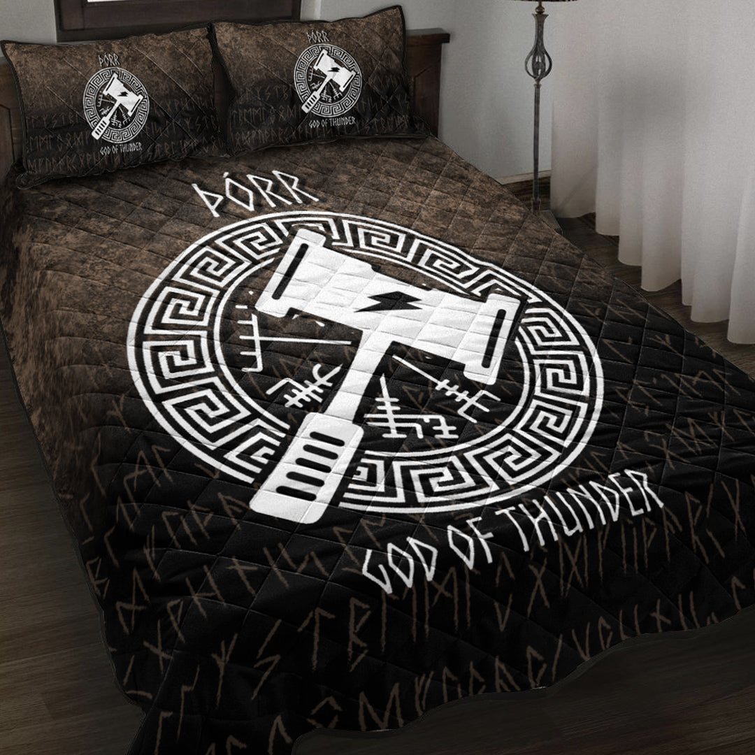 Viking Quilt Bedding Set Porr God Of Thunder