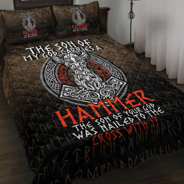 Viking Quilt Bedding Set The Son Of My God Odin Style