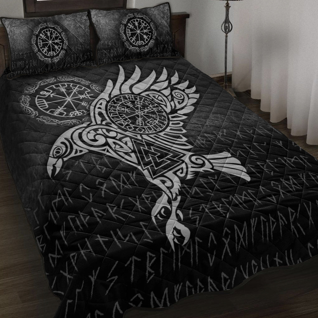 Viking Quilt Bedding Set Raven Vegvisir Tattoo Special Version