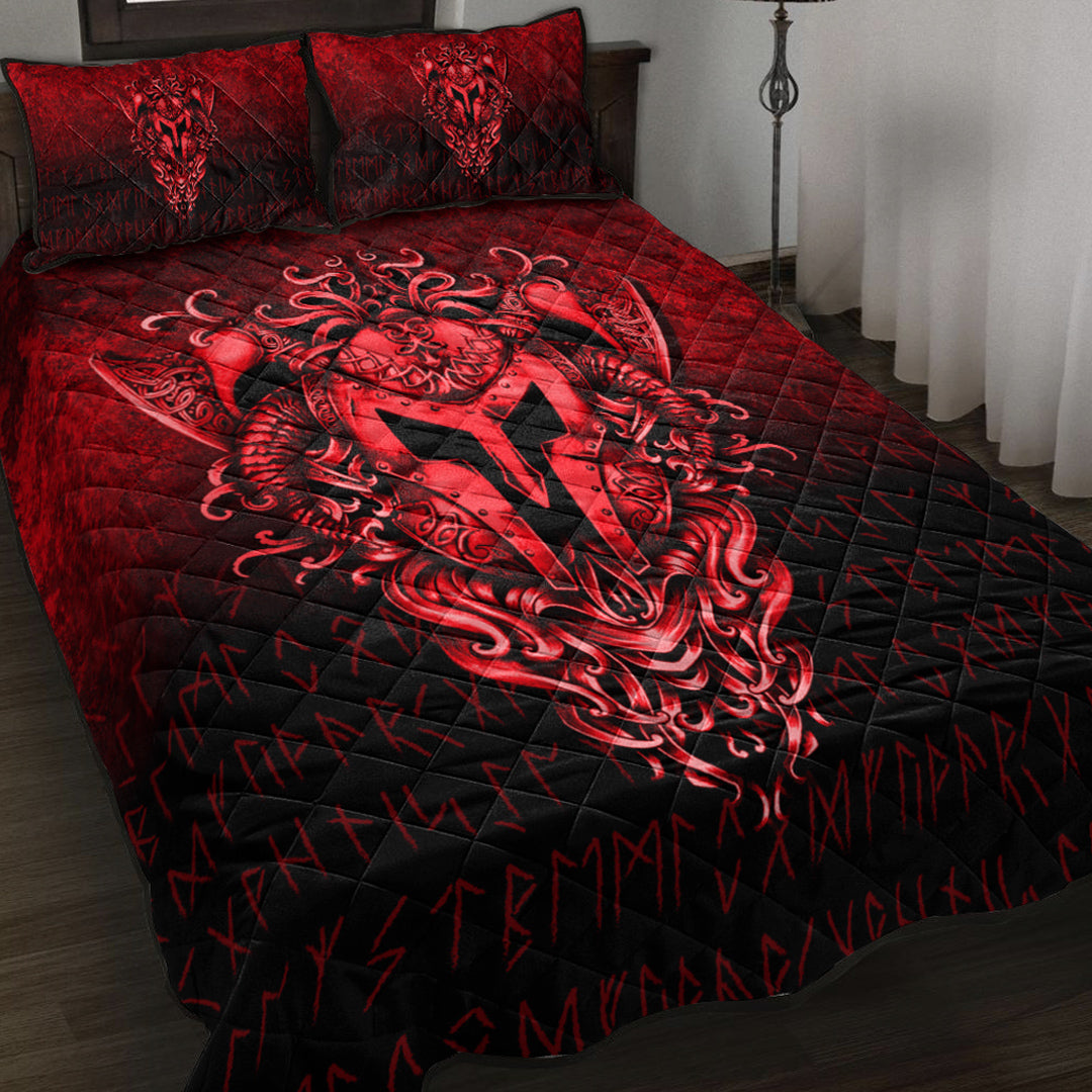 Viking Quilt Bedding Set The Armor Of Viking Red Version