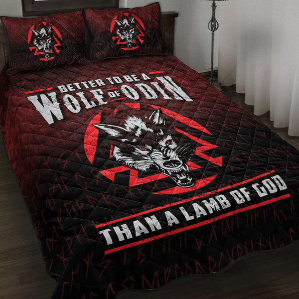 Viking Quilt Bedding Set Better To Be A Wolf Of Odin Than A Lamb Of God Ver01