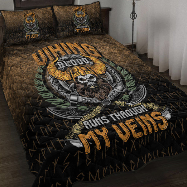 Viking Quilt Bedding Set Viking Blood Run Through My Veins Ver01