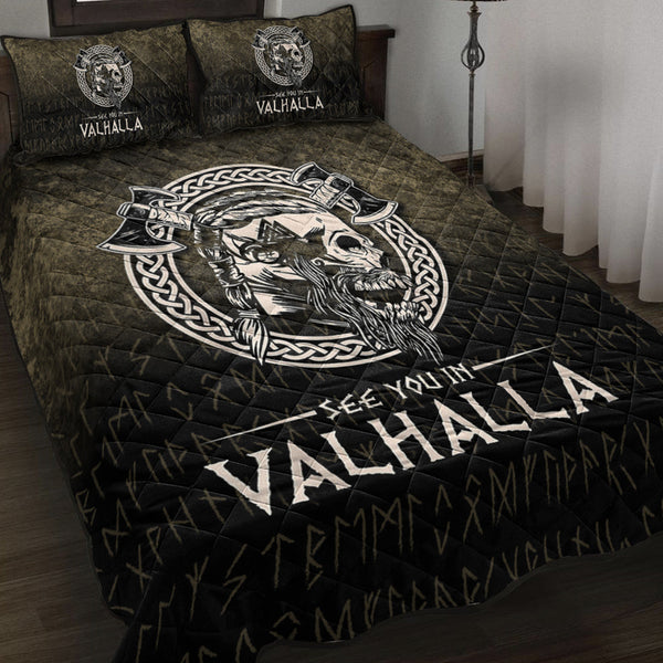 Viking Quilt Bedding Set See You In Valhalla Viking